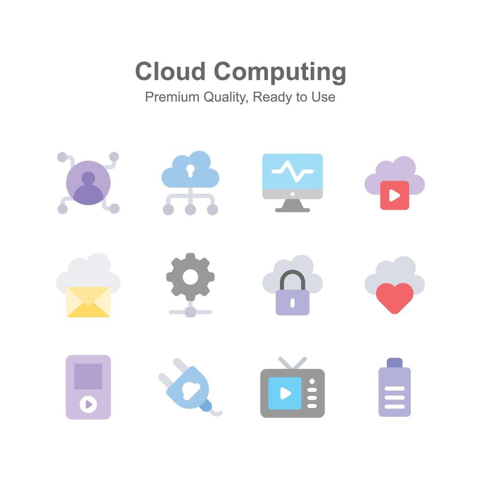 Cloud computing icons, ready to use in websites and mobile apps vector