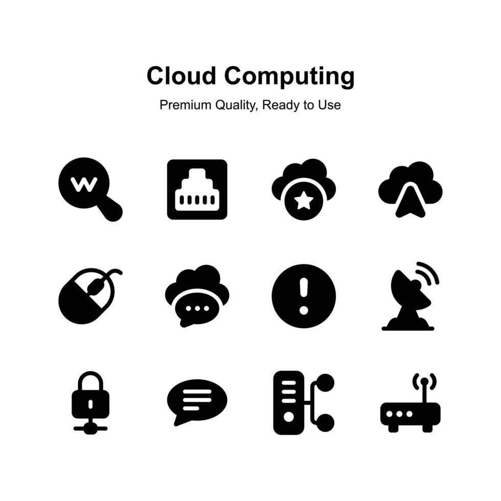 Creatively crafted cloud computing icons in modern style vector