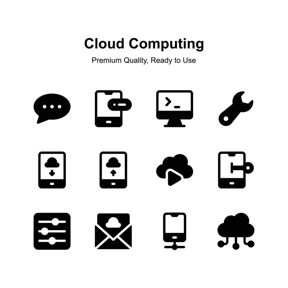 Grab this visually perfect cloud computing icons set vector