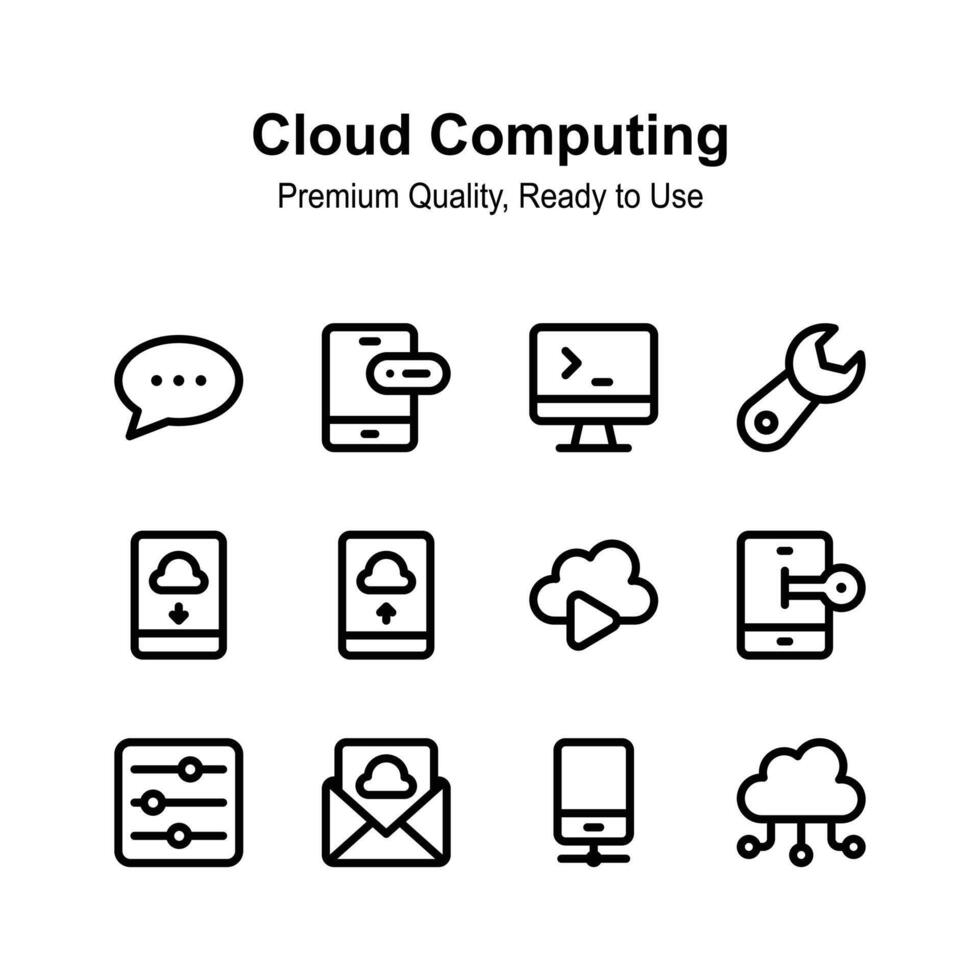 Grab this visually perfect cloud computing icons set vector