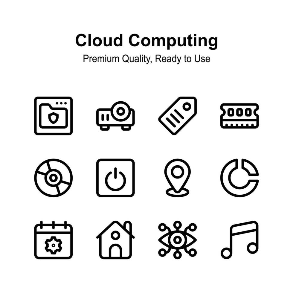 Visually perfect unique icons set of cloud computing in trendy style vector