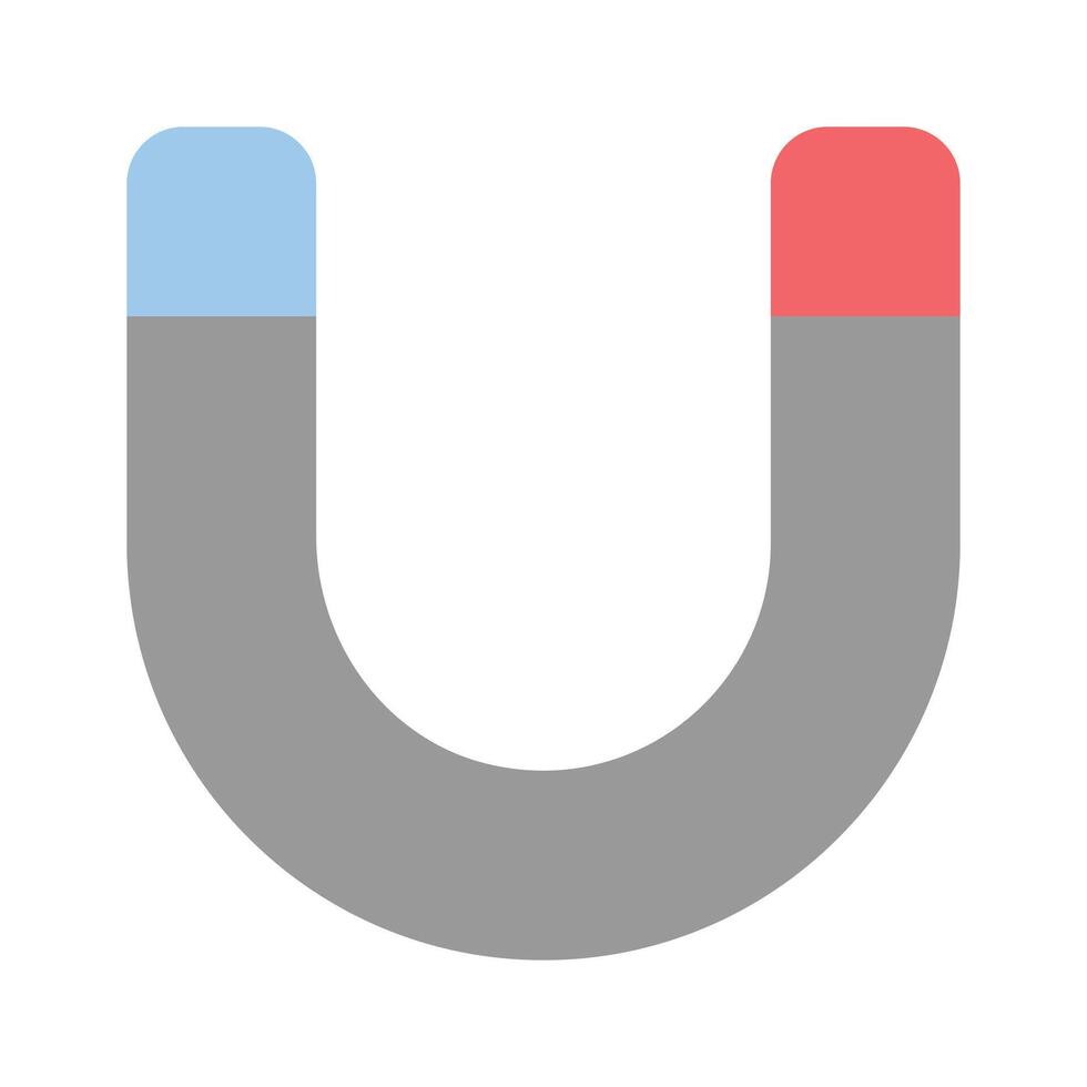 Physics magnet icon in flat style, scalable of attraction vector