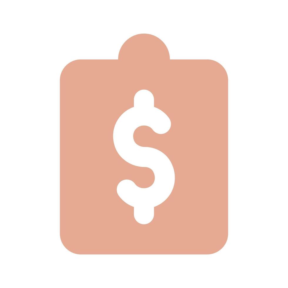 Dollar sign on clipboard depicting of financial document, ready to use icon vector