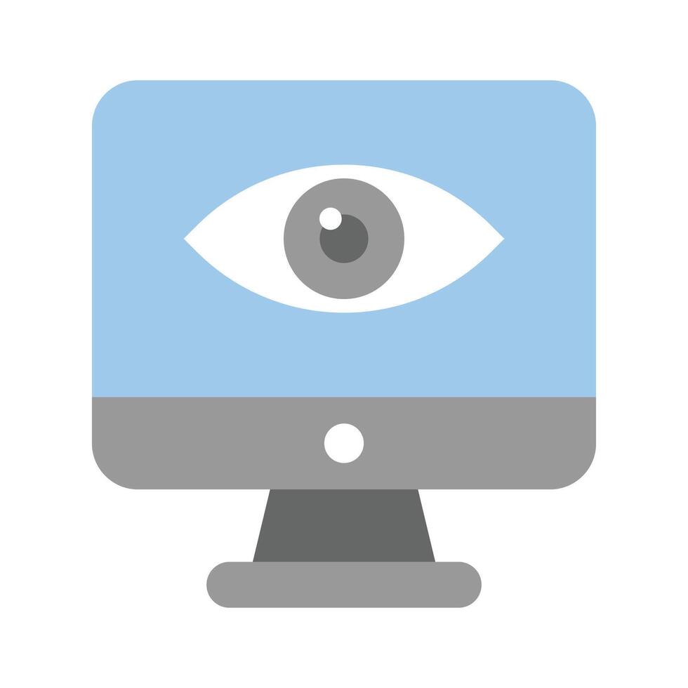 An eye inside the monitor screen showing concept icon of monitoring in trendy style vector