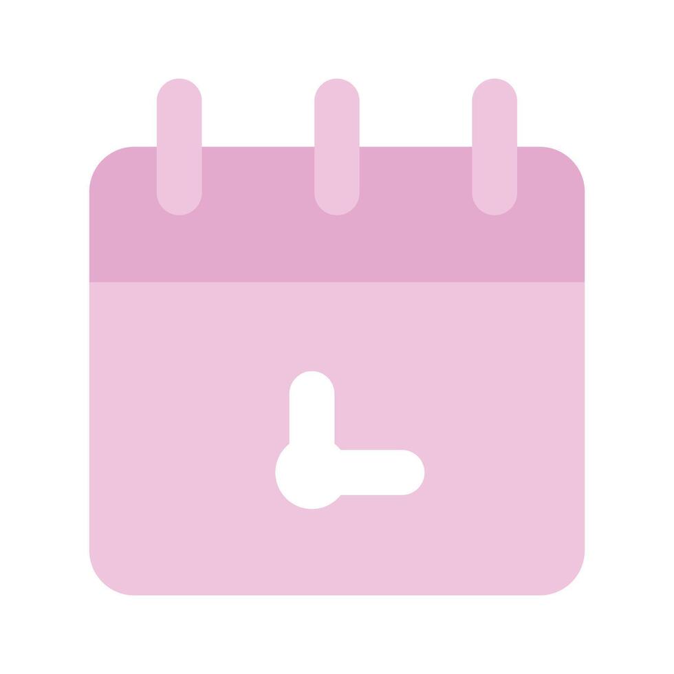 Calendar with clock, concept icon of timetable in modern style vector