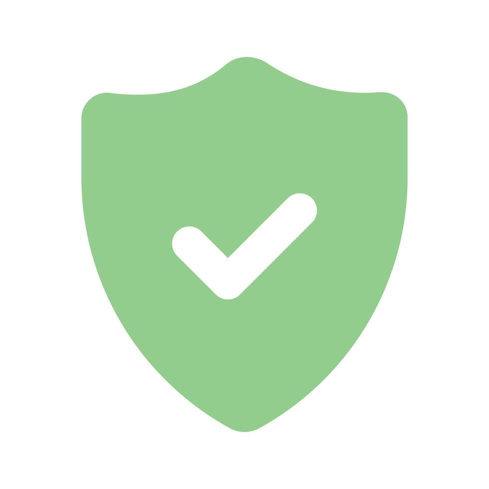Modern icon of verified security, checkmark inside protection shield vector
