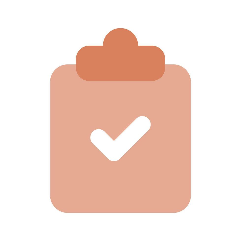 Tick mark on clipboard, icon of completed task, editable design vector