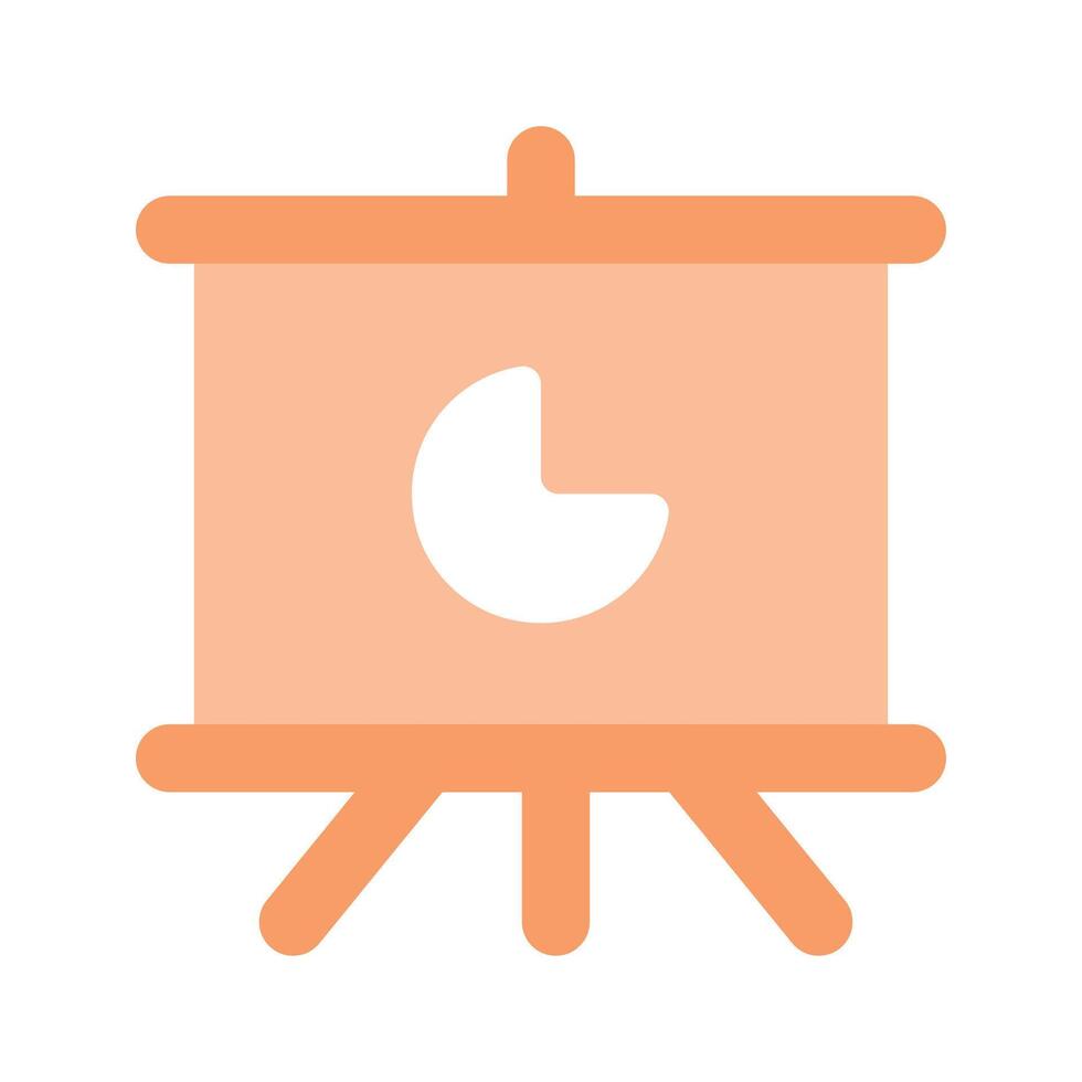 Pie chart on board showing concept icon of presentation board, easy to use icon vector