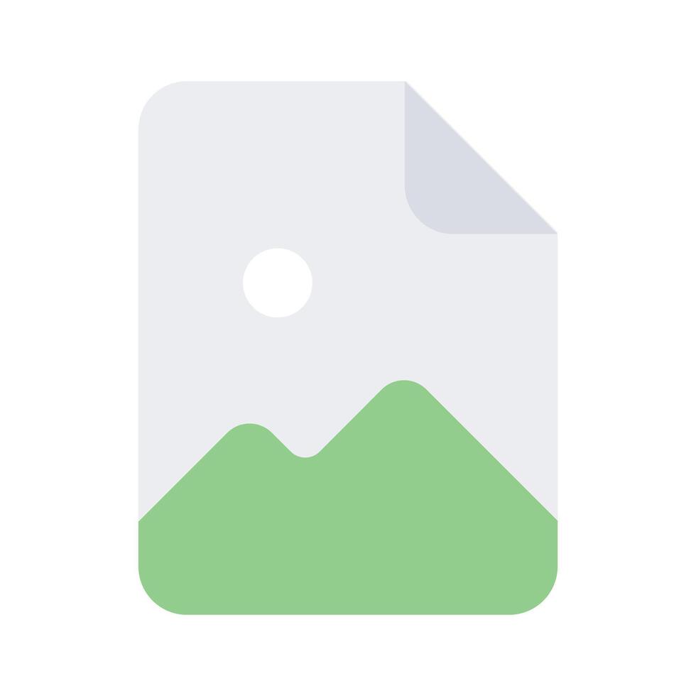 A captivating icon of photo file, mountains with sun vector