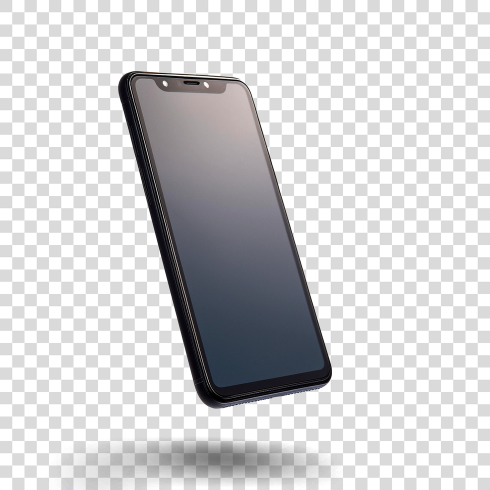 Old model smartphone on isolated background psd