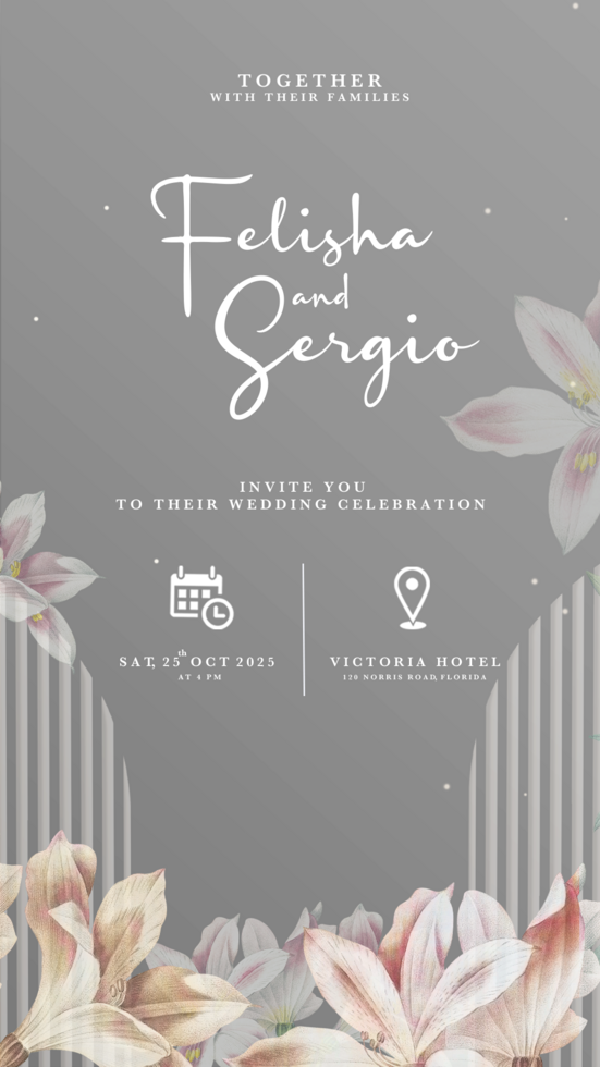 Digital Wedding Invitation Template with Geometric Shape psd