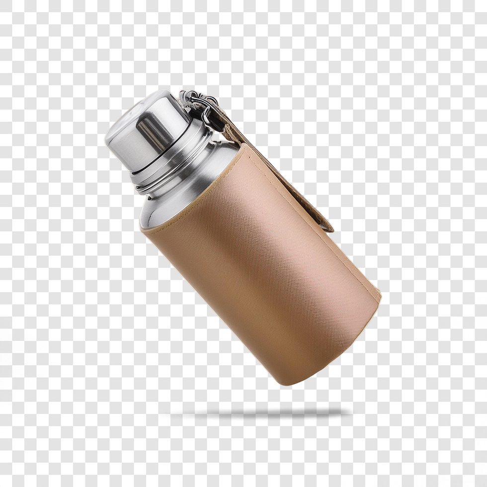 Flask water bottle on isolated background psd