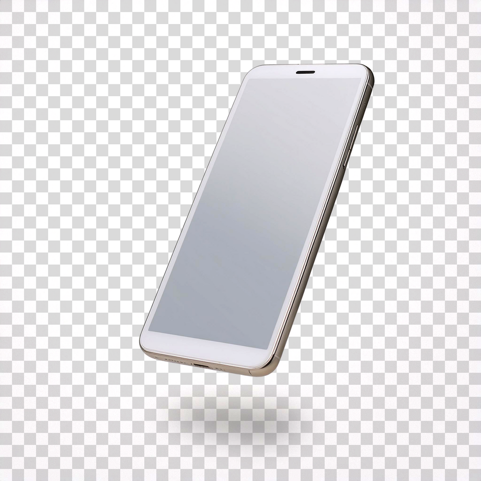 Mobile with white color on isolated background psd