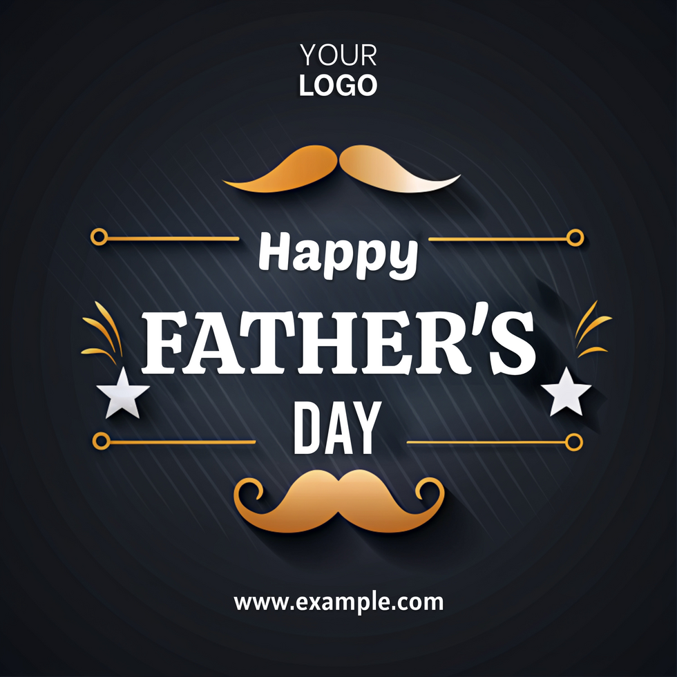 A poster for Father's Day with a man's mustache on it psd