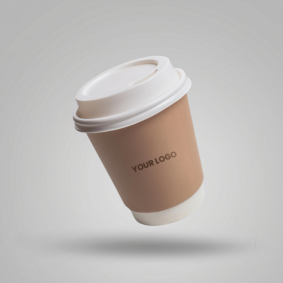 a coffee cup with a lid that says your mockup on it. psd
