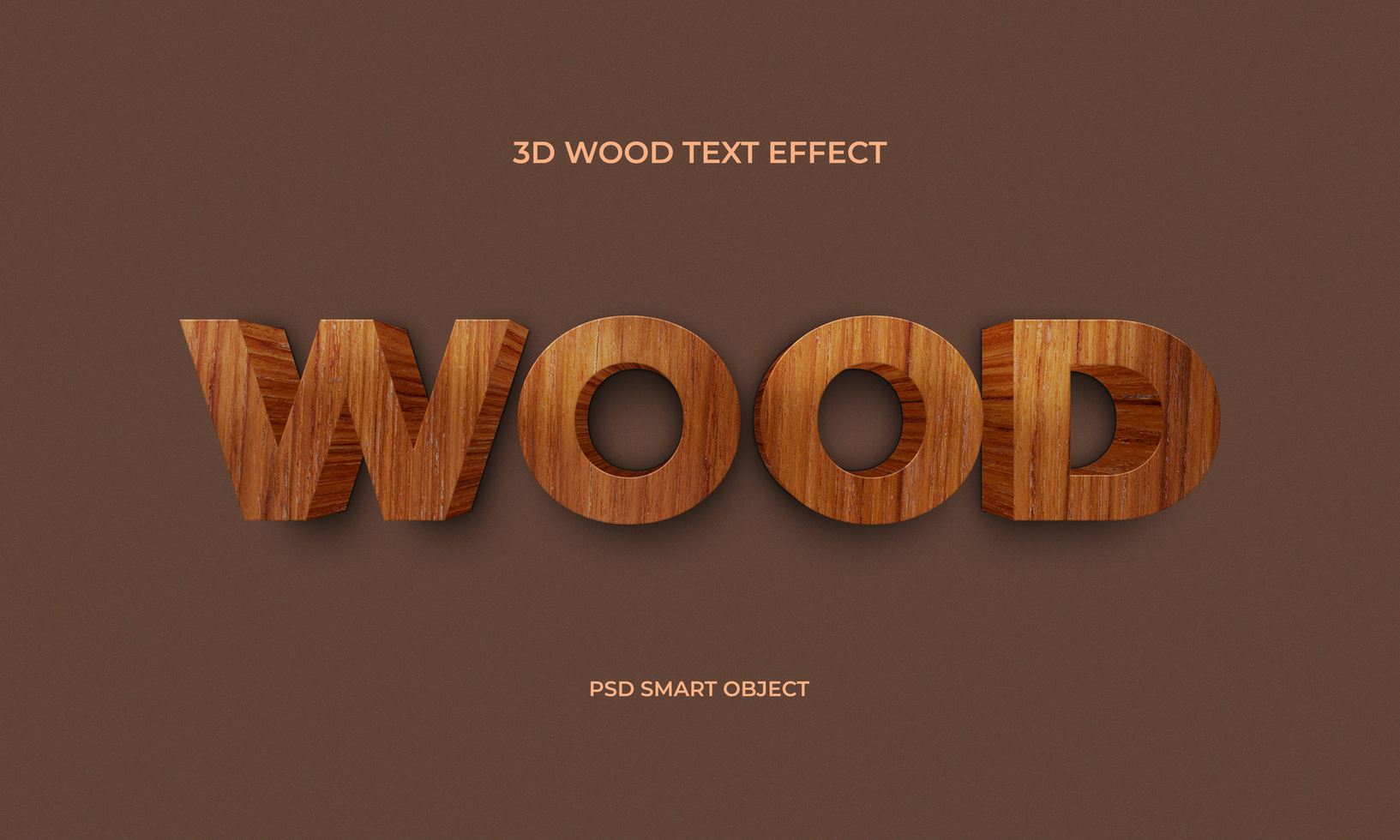 Wood 3D Text Effect psd