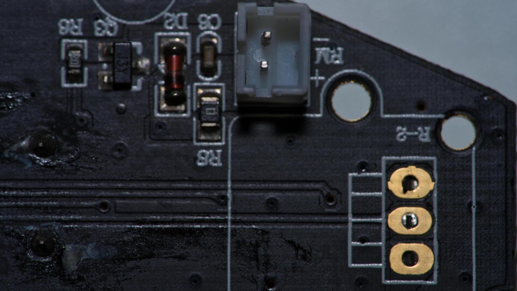 a close up of a circuit boards photo
