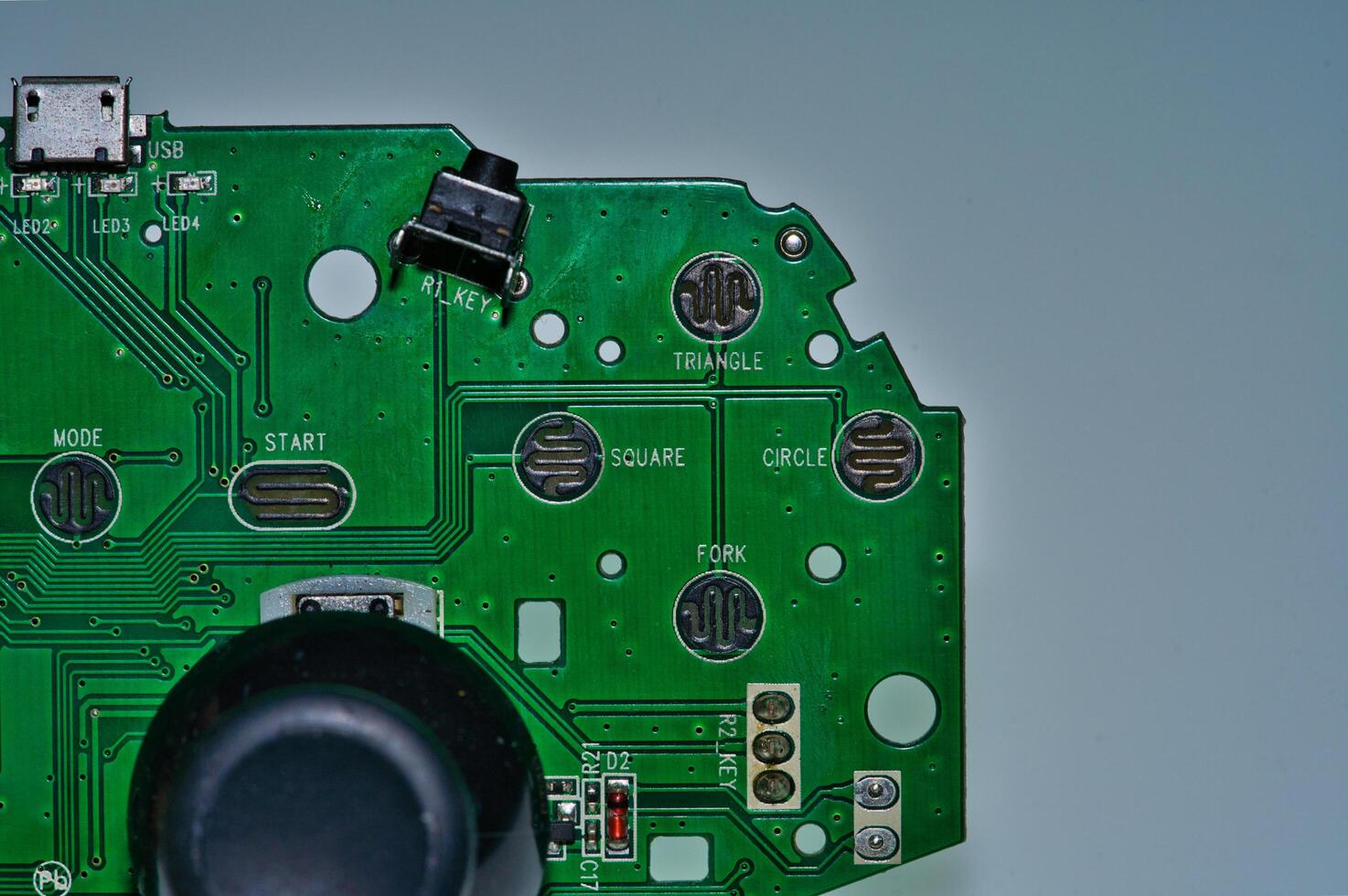a close up of a circuit board with many different components photo