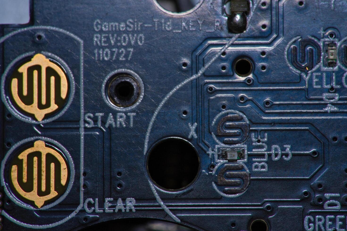 a close up of a circuit boards photo