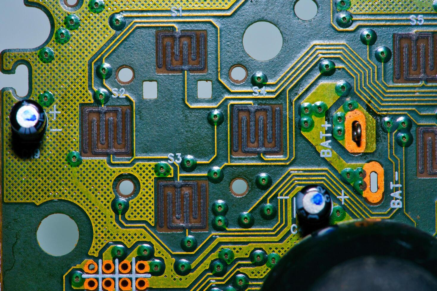 a close up of a computer motherboard photo