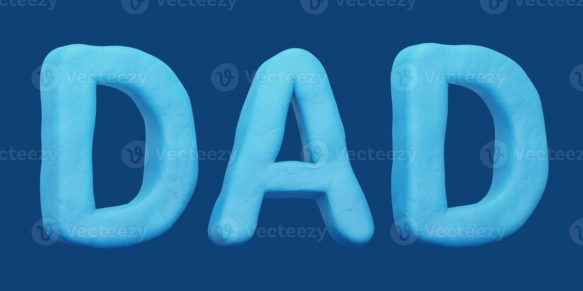 3D clay dad text design photo