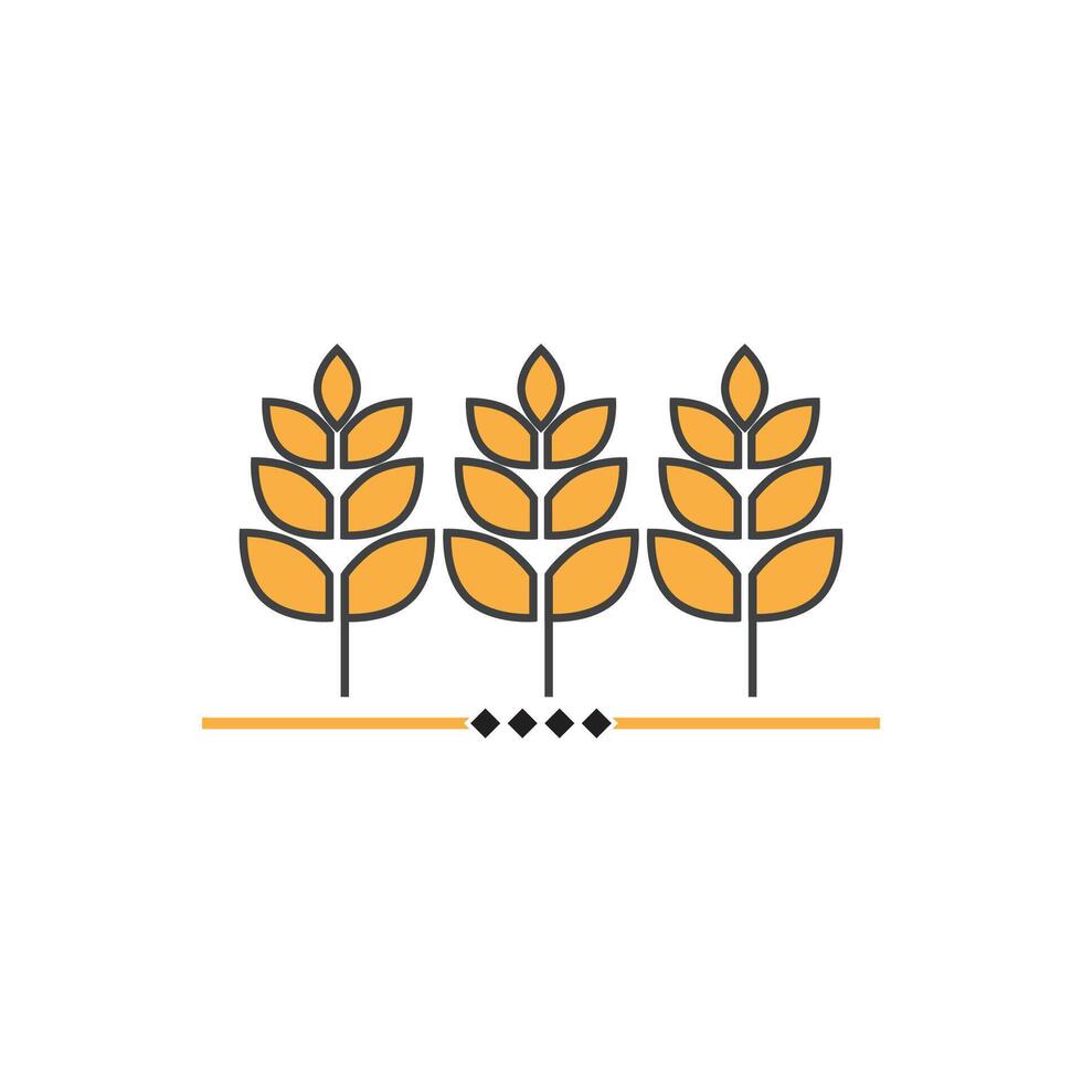 Agriculture wheat logo template and symbol vector