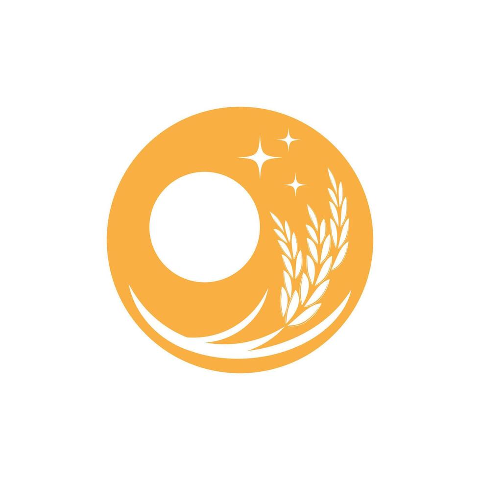 Agriculture wheat logo template and symbol vector