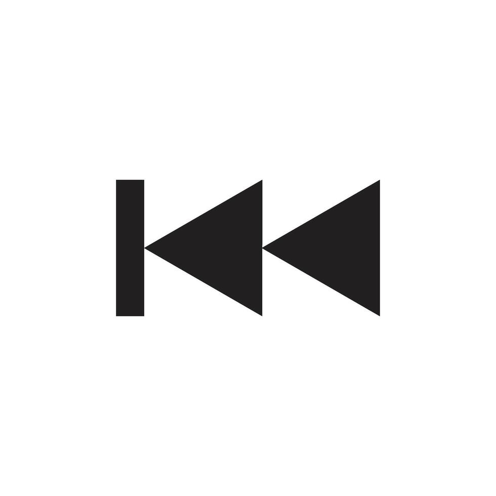Backward icon sign for UI website and app vector