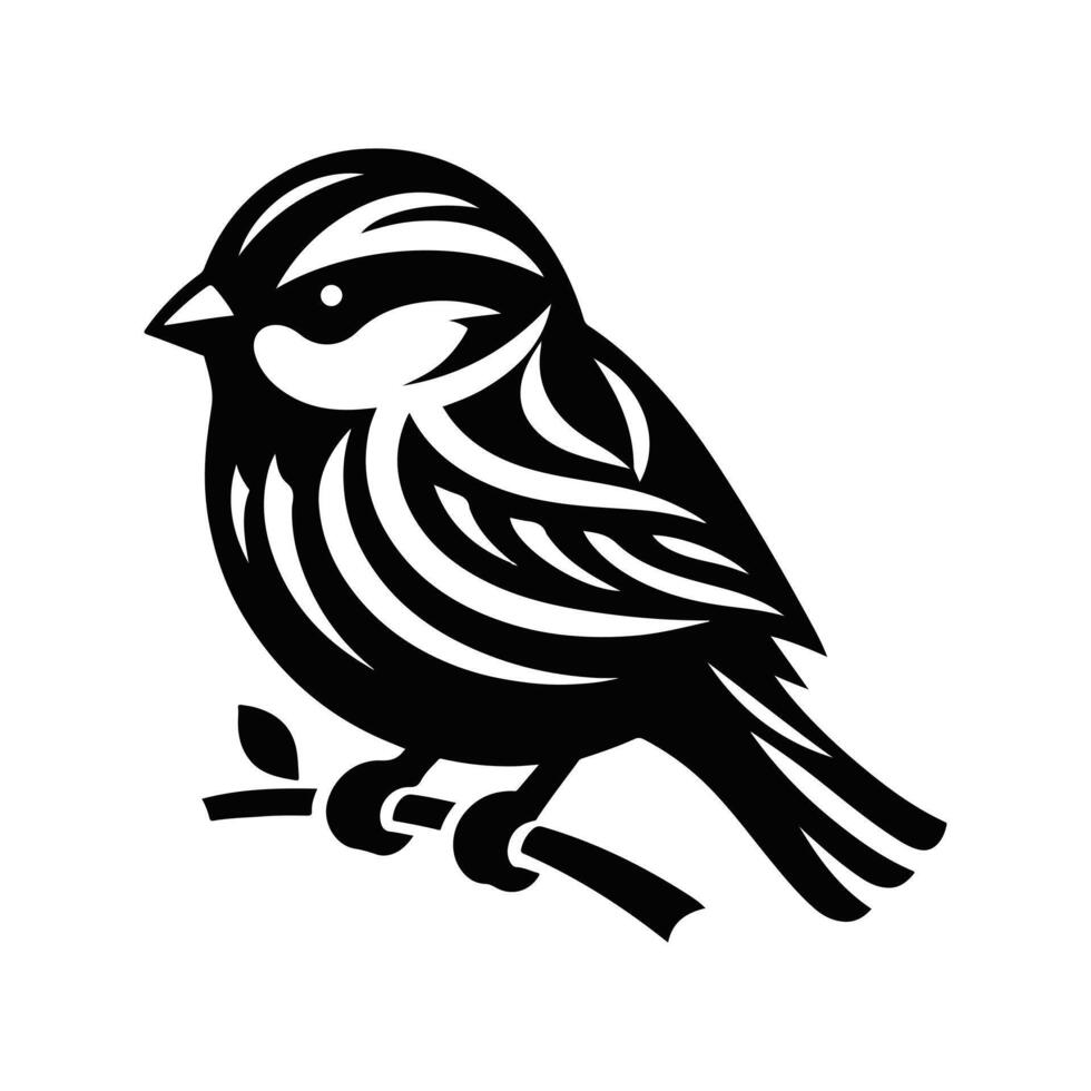 Bird Animal black silhouette with white color background vector