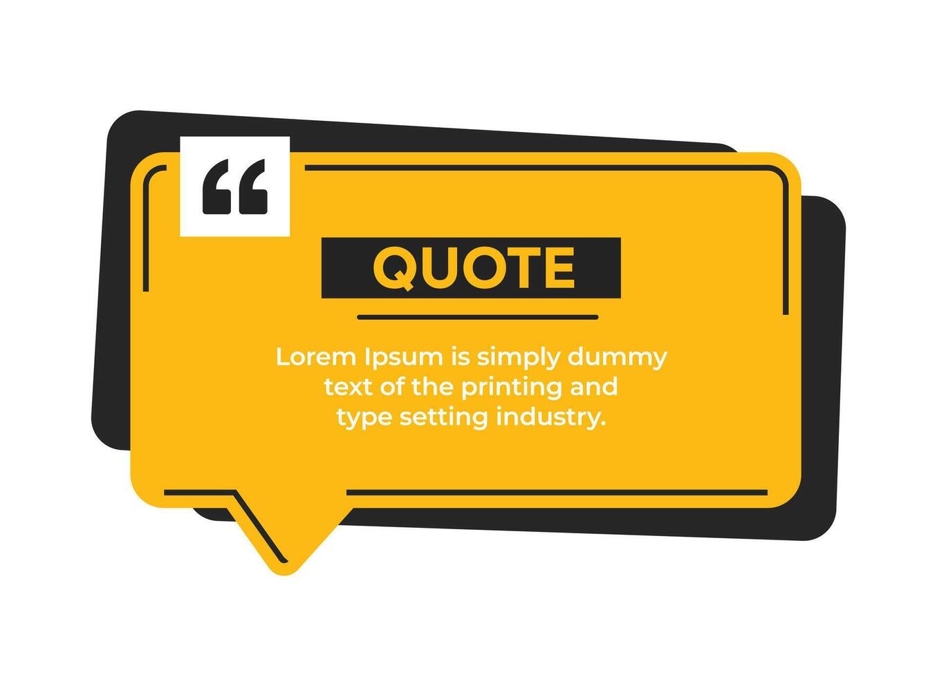 Quotation text box banner with quote marks illustration template vector