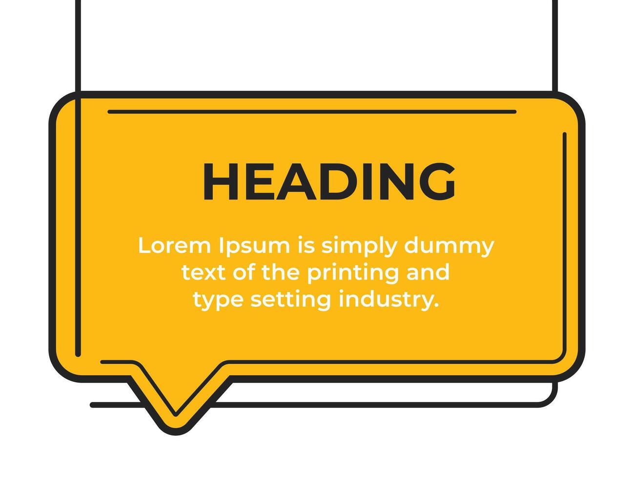 Heading or comment text frame simple flat banner template illustration vector