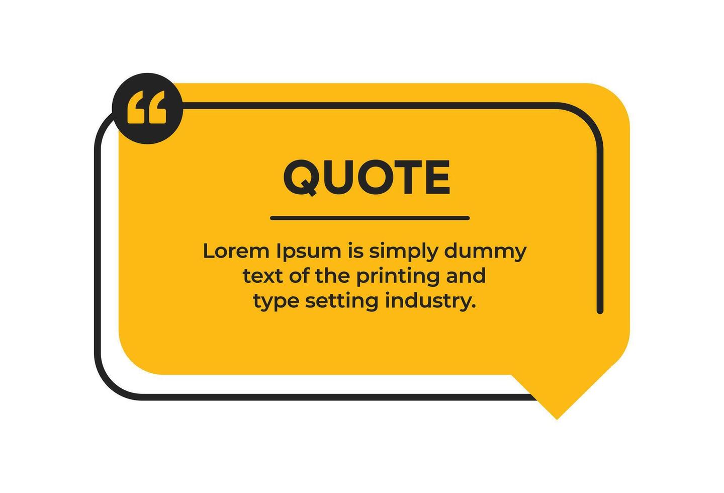 Simple Quote text box banner minimal style illustration template vector