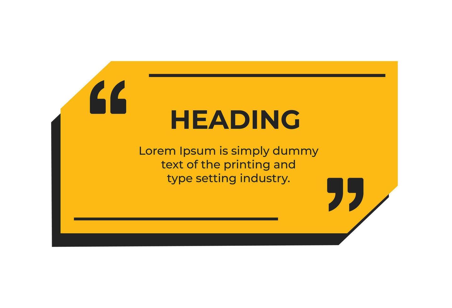 Heading or comment text frame with quote mark simple flat illustration vector