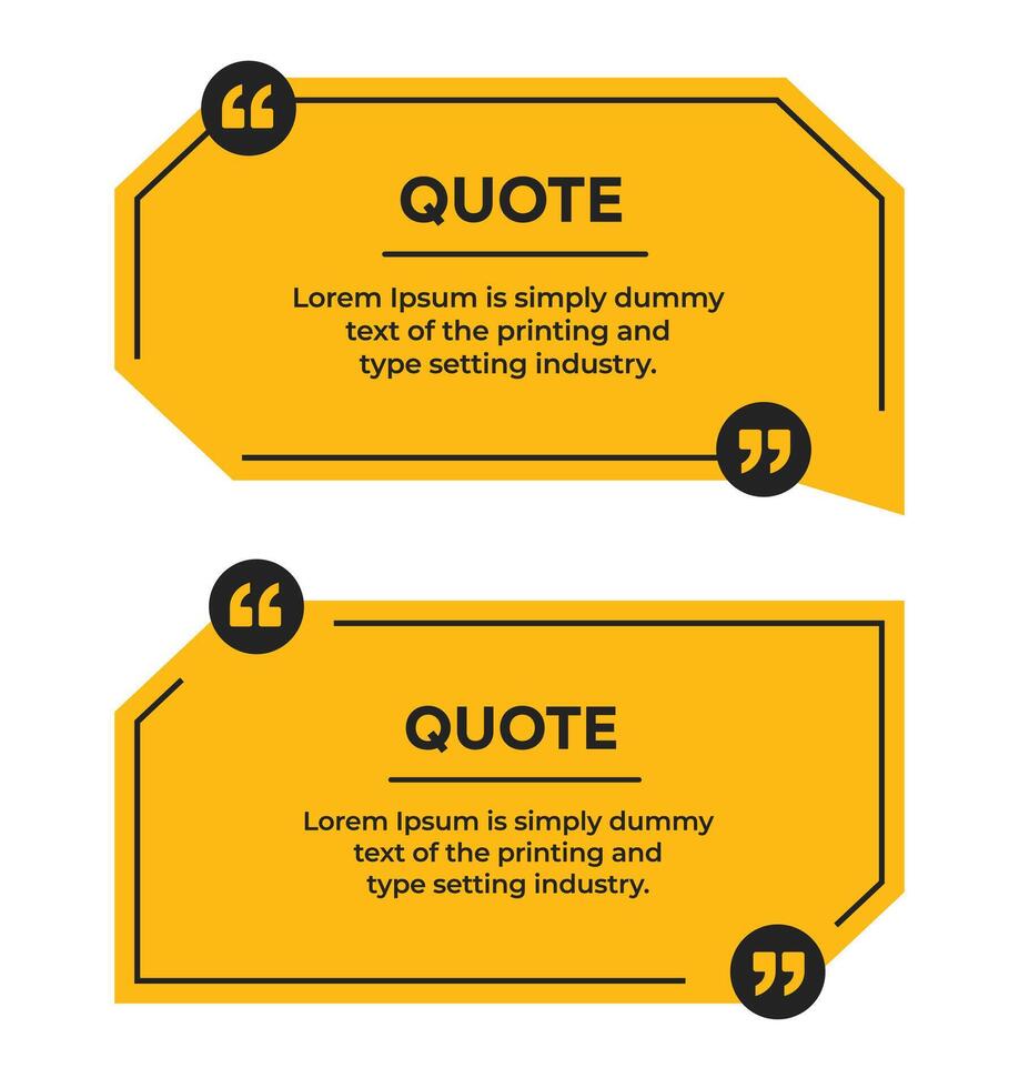 Quote Speech text box frame in geometric shapes set vector