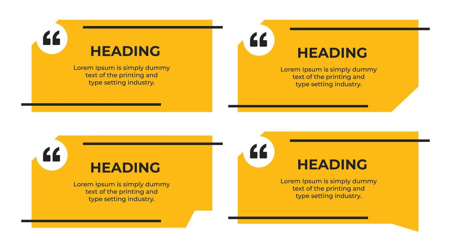 Heading or comment text frame minimal style with quote marks simple flat illustration vector