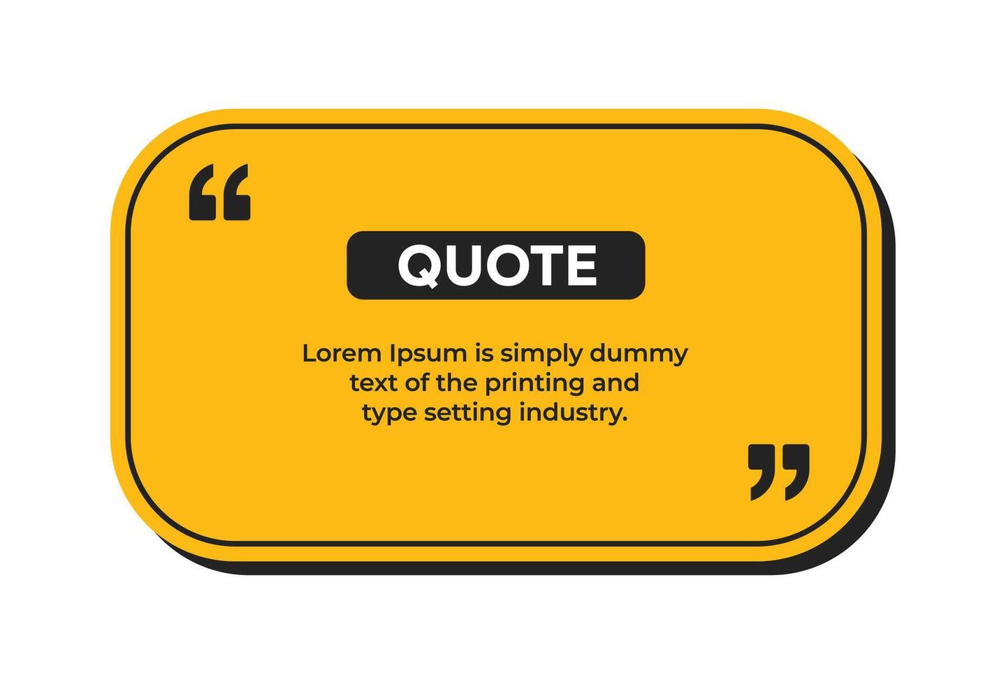 Quote or Comment text box with quote mark round frame template set vector