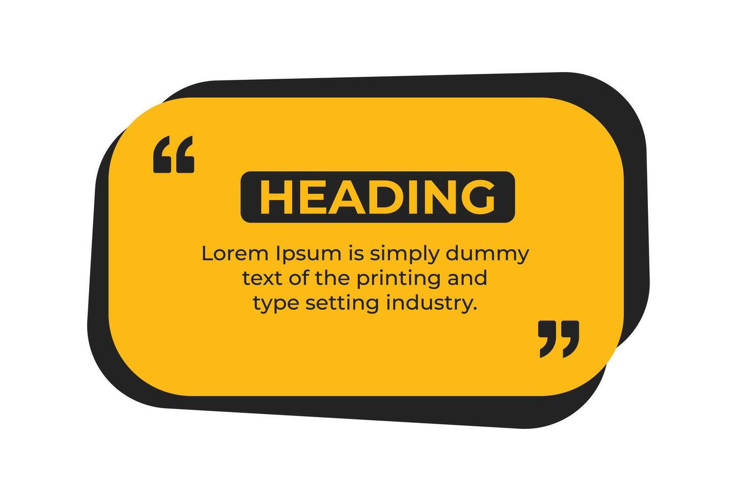 Heading text framewith quote marks simple flat banner template illustration vector