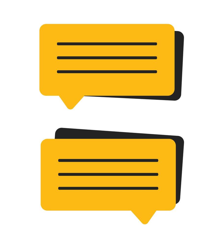 Quotation or Comment Blank text box frames in rectangle shape illustration set vector