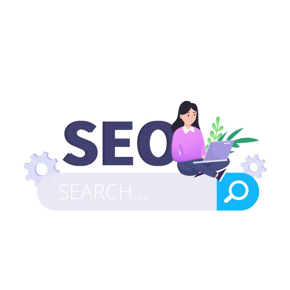 SEO Optimization, web analytics and seo marketing social media concept vector
