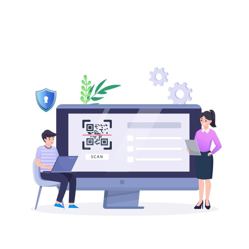 Verification pin code, security code message notification, two step authentication in control system for personal account vector