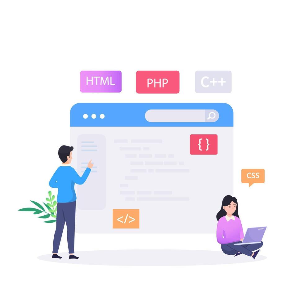 Web development modern flat design concept. vector