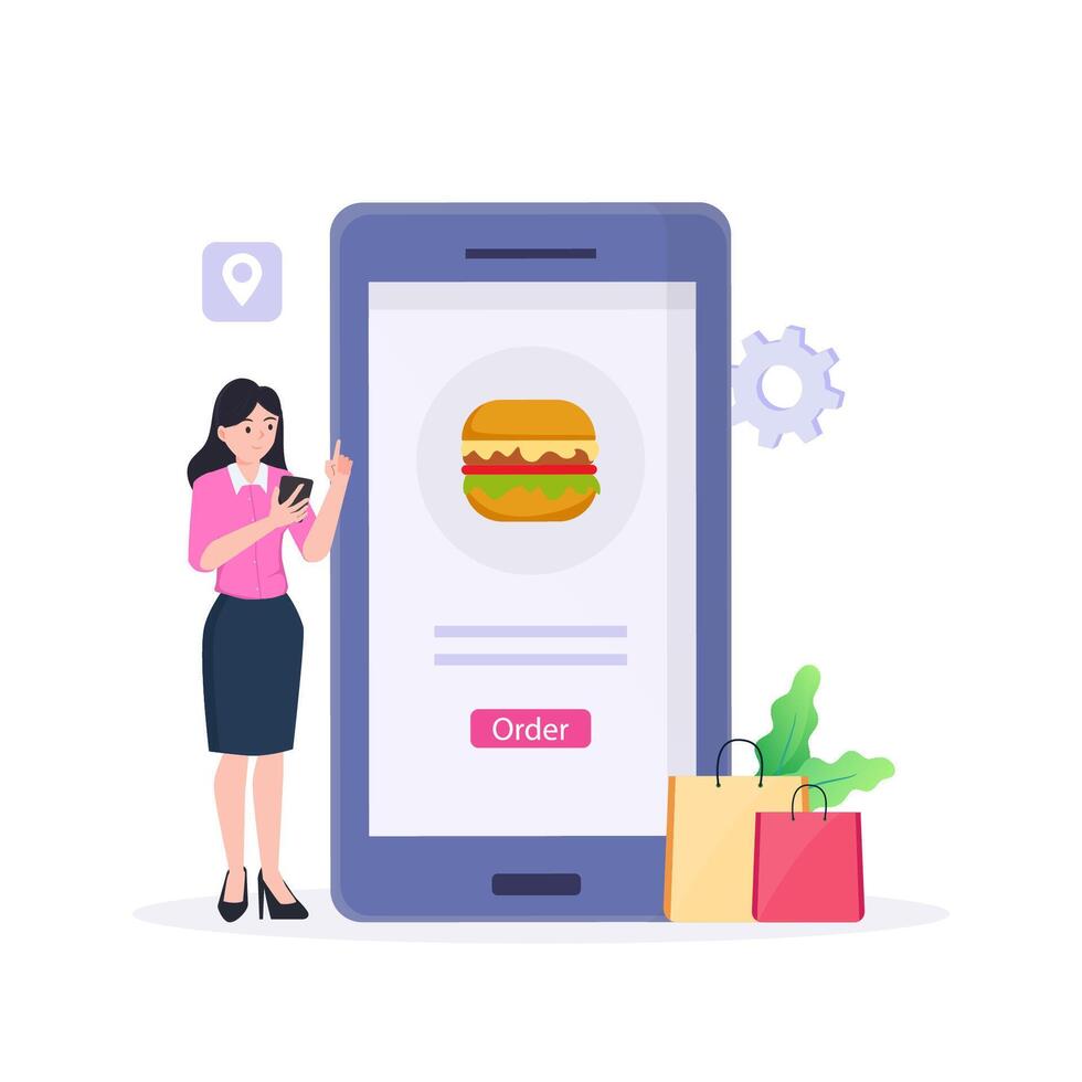 Online Food Order Illustration vector