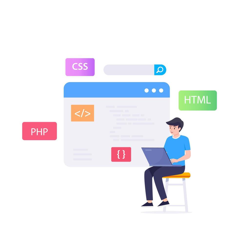 Web development modern flat design concept. vector