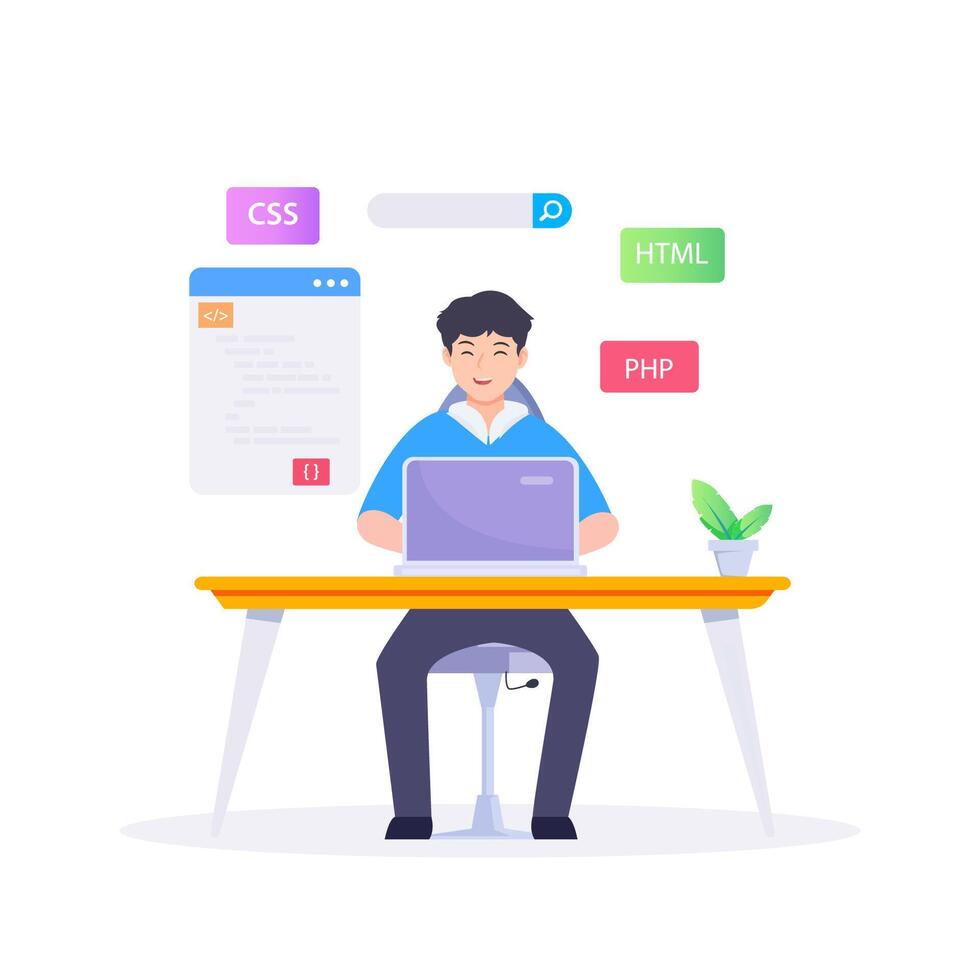 Web development modern flat design concept. vector