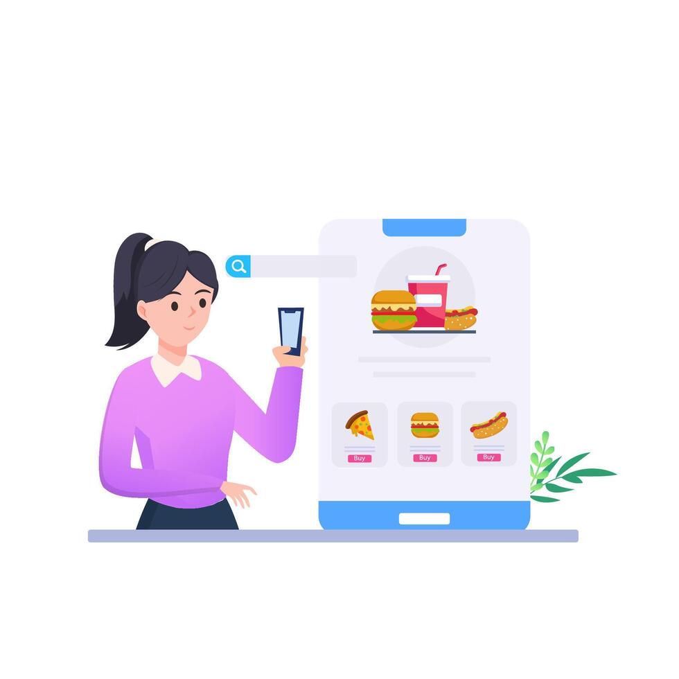 Online Food Order Illustration vector
