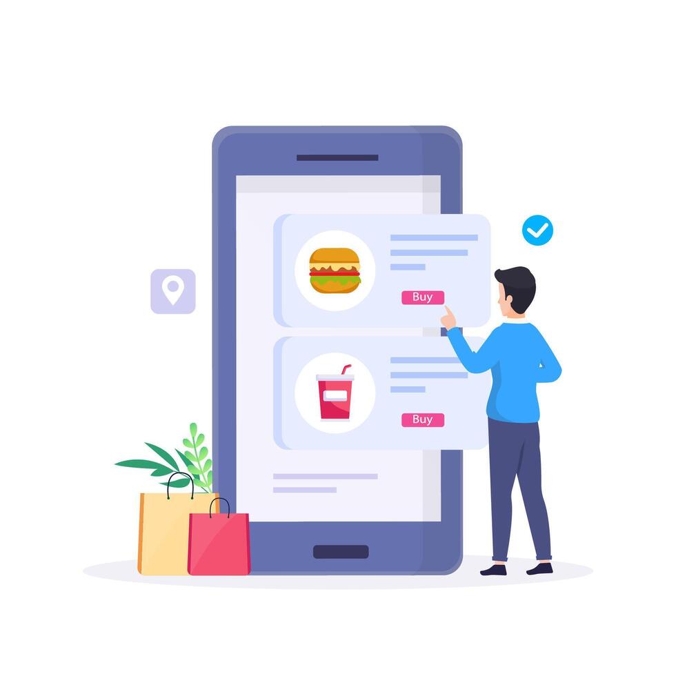 Online Food Order Illustration vector