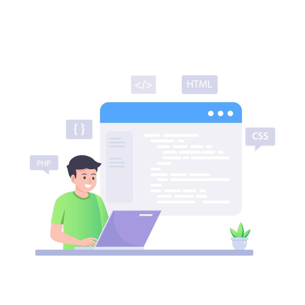 Web development modern flat design concept. vector