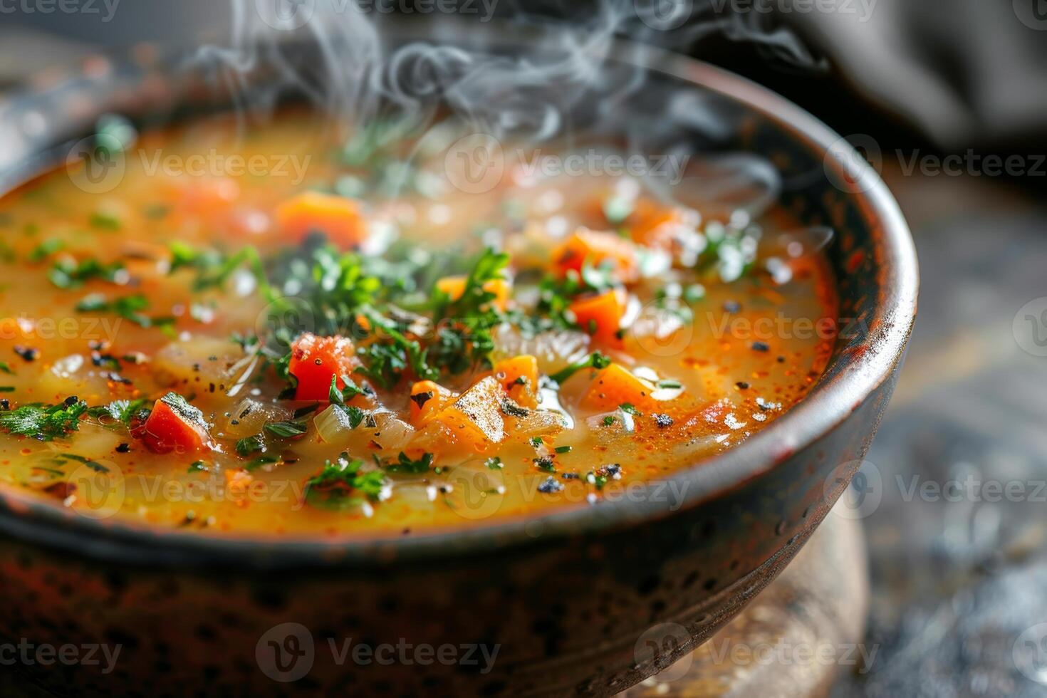 Steaming Bowl of Soup photo