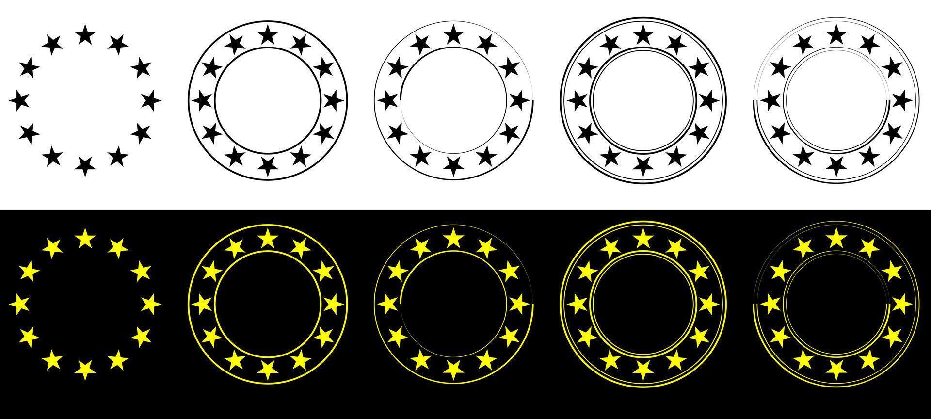 Star in circle icon, star in a round circular illustration. vector