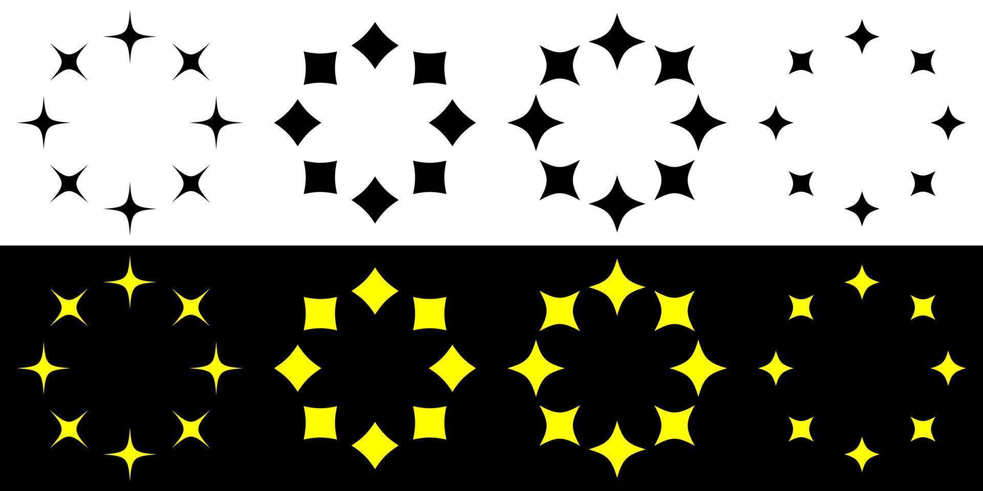 Star in circle icon, star in a round circular illustration. vector